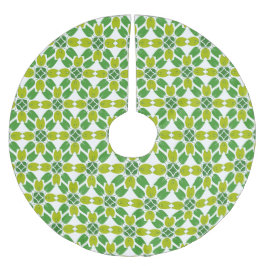 Saia Para Árvore De Natal De Poliéster Padrão De Folha, Padrão De Folhas, Folhas Verdes