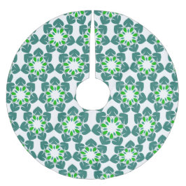 Saia Para Árvore De Natal De Poliéster Padrão De Folha, Padrão De Folhas, Folhas Verdes