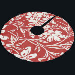 Saia Para Árvore De Natal De Poliéster Padrão de Ilustração Floral Elegante Red Abstrato<br><div class="desc">Esta saia de Natal de na moda Natal apresenta um elegante padrão botânico de ilustrações florais de abstrato de safra em vermelho e branco.</div>