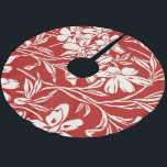 Saia Para Árvore De Natal De Poliéster Padrão de Ilustração Floral Elegante Red Abstrato<br><div class="desc">Esta saia de Natal de na moda Natal apresenta um elegante padrão botânico de ilustrações florais de abstrato de safra em vermelho e branco.</div>