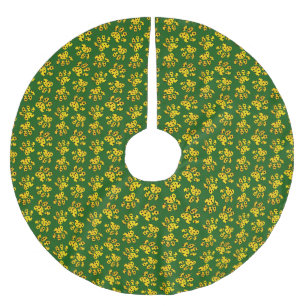 Saia Para Árvore De Natal De Poliéster Padrão de impressão de pata-leopardo
