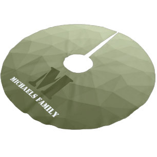 Saia Para Árvore De Natal De Poliéster Padrão de malha geométrica verde-clara do exército