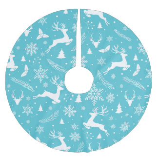 Saia Para Árvore De Natal De Poliéster Padrão de Natal Azul