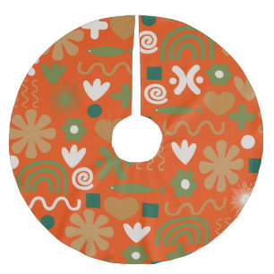 Saia Para Árvore De Natal De Poliéster Padrão de Natal Retroativo Escandinavo do Século