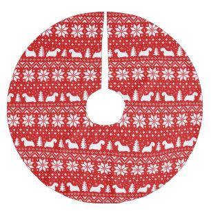 Saia Para Árvore De Natal De Poliéster Padrão de Natal Sealyham Terrier Silhouettes