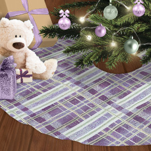 Saia Para Árvore De Natal De Poliéster Padrão de Natal Verde Roxo nº 2 ID1009