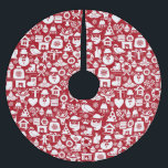 Saia Para Árvore De Natal De Poliéster Padrão de Natal Vermelho<br><div class="desc">Padrão de Natal</div>