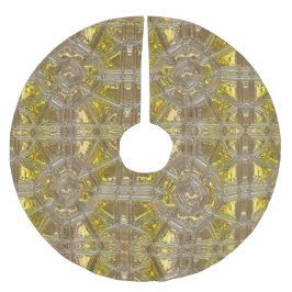 Saia Para Árvore De Natal De Poliéster Padrão de Ouro de Natal Elegante