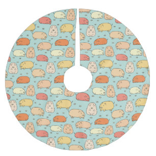 Saia Para Árvore De Natal De Poliéster Padrão de Porco de Casa Menina