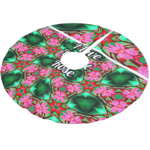 Saia Para Árvore De Natal De Poliéster Padrão de Rosa do deserto bonito