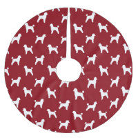 Padrão de Silhuetas de Poodle Toy Vermelho