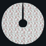 Saia Para Árvore De Natal De Poliéster Padrão de Snowman de Natal<br><div class="desc">Um padrão de homens de neve e mulheres de neve.</div>
