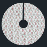 Saia Para Árvore De Natal De Poliéster Padrão de Snowman de Natal<br><div class="desc">Um padrão de homens de neve e mulheres de neve.</div>