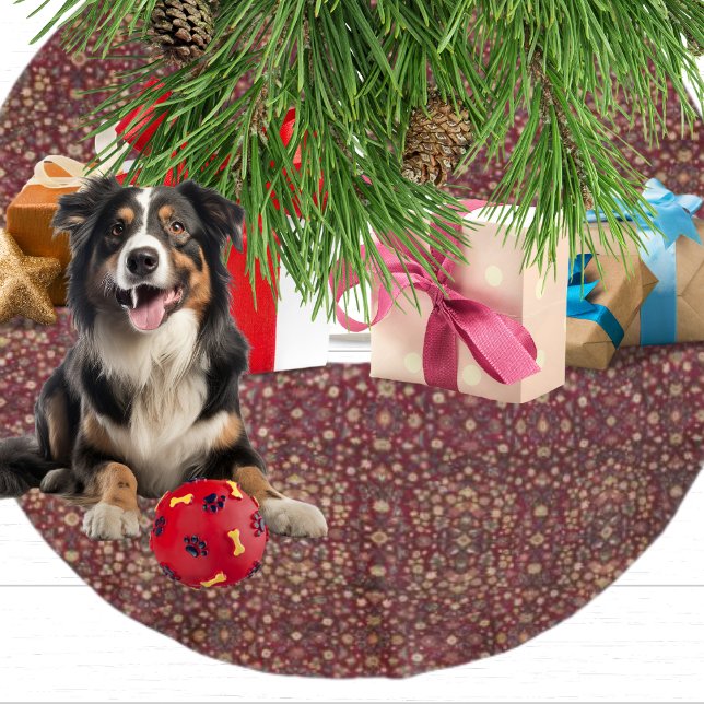 Saia Para Árvore De Natal De Poliéster Padrão de Tapete de Lã de Casa de Campo Rústica Na (Criador carregado)