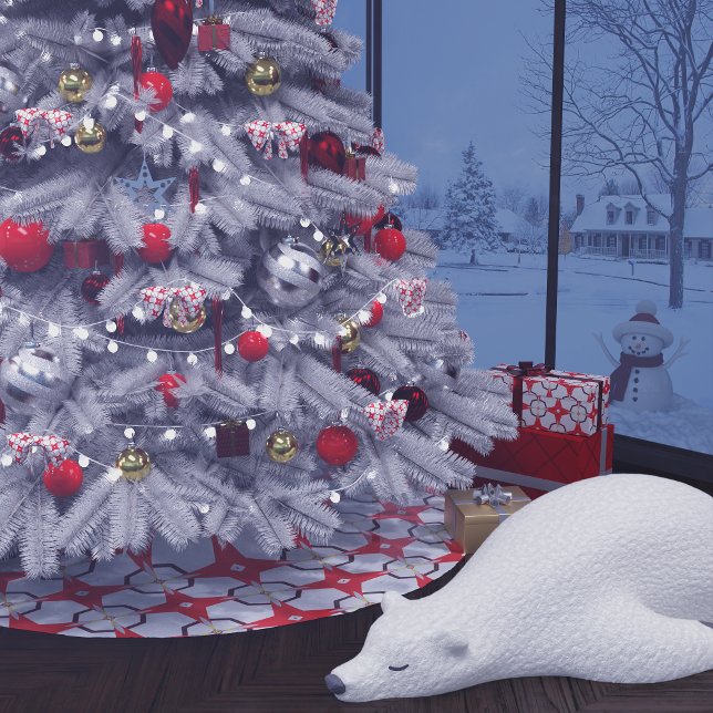 Saia Para Árvore De Natal De Poliéster Padrão de teste retro (Criador carregado)