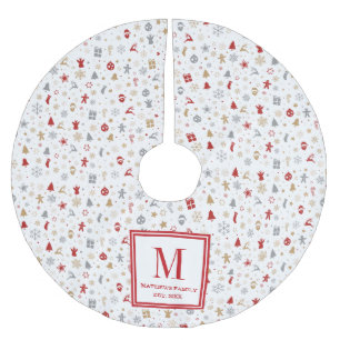 Saia Para Árvore De Natal De Poliéster Padrão decorativo do Natal