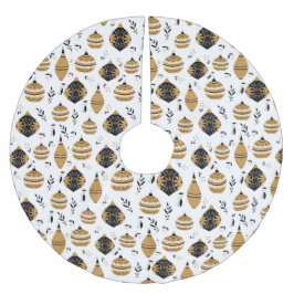 Saia Para Árvore De Natal De Poliéster Padrão Dourado de Lâmpadas de Árvore de Natal Nórd