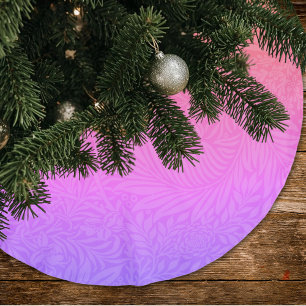 Saia Para Árvore De Natal De Poliéster Padrão Floral Vintage Arco-íris Ombre