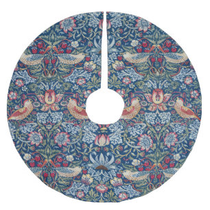 Saia Para Árvore De Natal De Poliéster Padrão Floral William Morris Ladrão de Morango