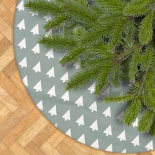Saia Para Árvore De Natal De Poliéster Padrão Geométrico da Árvore Xmas Verde Sage M