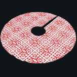 Saia Para Árvore De Natal De Poliéster Padrão Geométrico de Quilt do Vintage Red Christma<br><div class="desc">Condecoração festiva para a sua árvore de Natal,  este conjunto de toalhas de na moda apresenta um padrão clássico de colcha com formas geométricas em vermelho e branco vibrantes.</div>