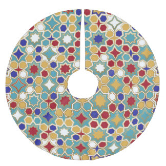 Saia Para Árvore De Natal De Poliéster Padrão Invisível do Mosaico Islâmico