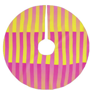 Saia Para Árvore De Natal De Poliéster Padrão Laranja Amarelo Cor-de-Rosa Strike