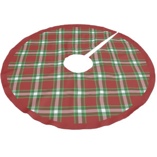 Saia Para Árvore De Natal De Poliéster Padrão legal de Xadrez Verde Verde Lumberjack