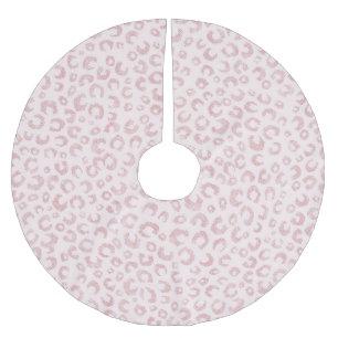 Saia Para Árvore De Natal De Poliéster Padrão-Leopardo Dourado de Rosa de Elegante