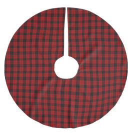 Saia Para Árvore De Natal De Poliéster Padrão xadrez de Natal Plaid Buffalo Vermelho