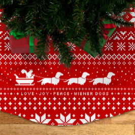 Saia Para Árvore De Natal De Poliéster Padrões de Natal dos Cães Dachshund com Esquilo