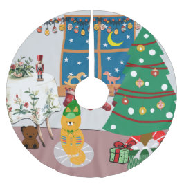 Saia Para Árvore De Natal De Poliéster Página inicial da ilustração de feriados