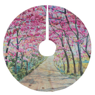 Saia Para Árvore De Natal De Poliéster Paisagem de Aquicultura do Himalaia