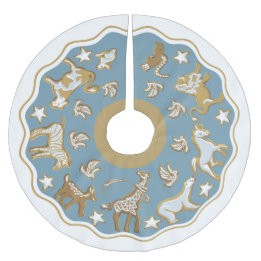 Saia Para Árvore De Natal De Poliéster Pão de Gengibre Árvore de Natal