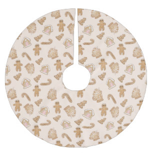 Saia Para Árvore De Natal De Poliéster Pão de Natal de Pão Rosa Suave