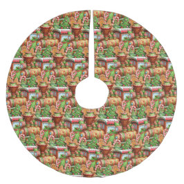 Saia Para Árvore De Natal De Poliéster Pão-de-Pão-Pão-Pão-Pão-Pão, Camisa-Árvore Feriada