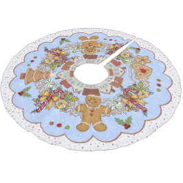 Saia Para Árvore De Natal De Poliéster Pão-de-pata Natal Blue Treeskirt