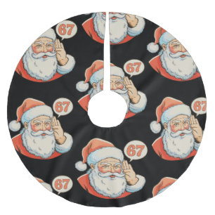 Saia Para Árvore De Natal De Poliéster Papai Noel Seis Sete 6 7 67 Natal Divertido Xmas M