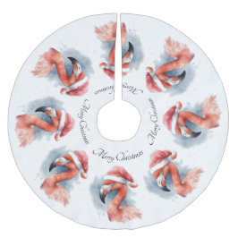 Saia Para Árvore De Natal De Poliéster Papai noel Snowbird Flamingo, personalizado