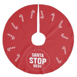 Saia Para Árvore De Natal De Poliéster Papais noeis de canas vermelhas de Natal Param Aqu