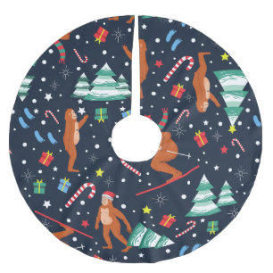 Saia Para Árvore De Natal De Poliéster papais noeis de sasquatch do pau-grande-de-natal y