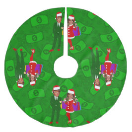 Saia Para Árvore De Natal De Poliéster papais noeis donald melania tropeçam dinheiro do n