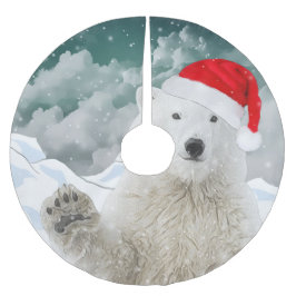 Saia Para Árvore De Natal De Poliéster Papais noeis Polar Bear | Camisa de Natal Beary