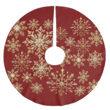 Papel de embrulho Natal Dourado e Vermelho com Flo