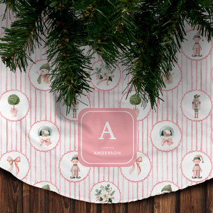Saia Para Árvore De Natal De Poliéster Papoilas Pink Nutcracker do Avô do Milênio
