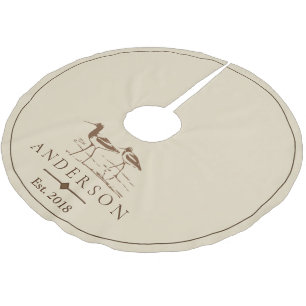 Saia Para Árvore De Natal De Poliéster Pássaros Sandpiper Castanhos da Praia Costeira P