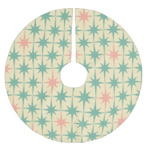 Saia Para Árvore De Natal De Poliéster Pastel atômico do século 60 do Médio da Retro Vint