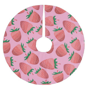 Saia Para Árvore De Natal De Poliéster Pastel de Morango: Vintage Doce
