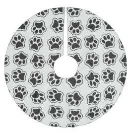 Saia Para Árvore De Natal De Poliéster Patas Negras, Patas-Cachorros, Patas-Gatos, Contor