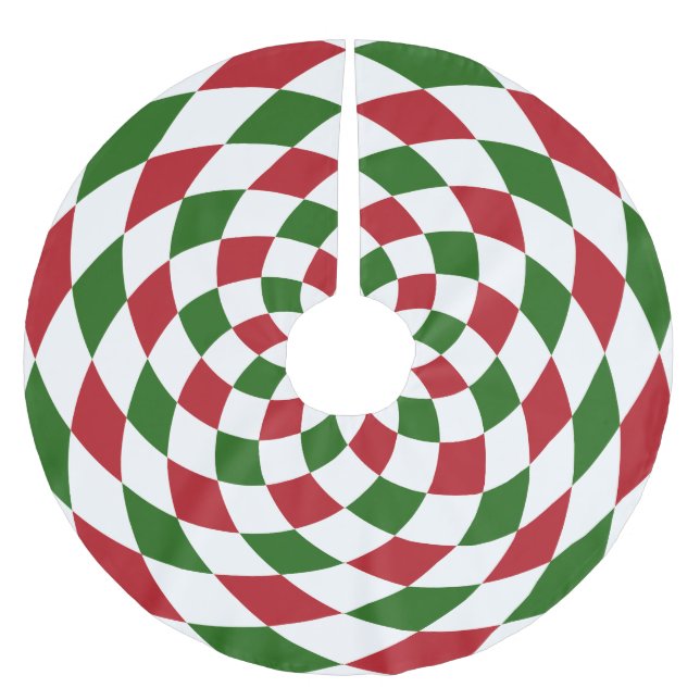 Saia Para Árvore De Natal De Poliéster Patchwork de Natal Harlequin Patterno (Frente)